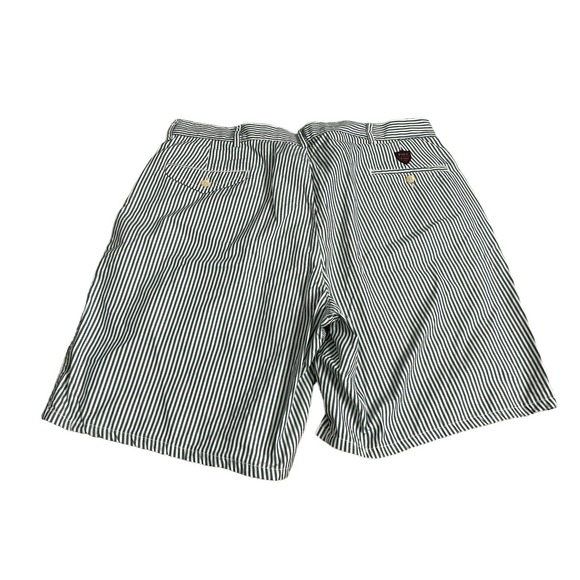Vintage Polo Ralph Lauren Classic Golf Shorts Mens 38 Green Striped‎ Pleated USA